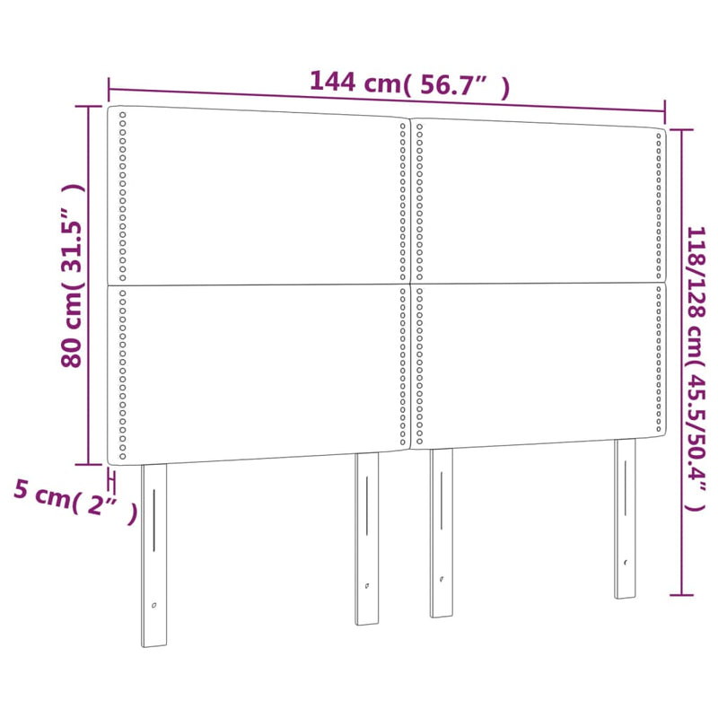 vidaXL Headboard Dark Grey 144x5x118/128 cm Fabric