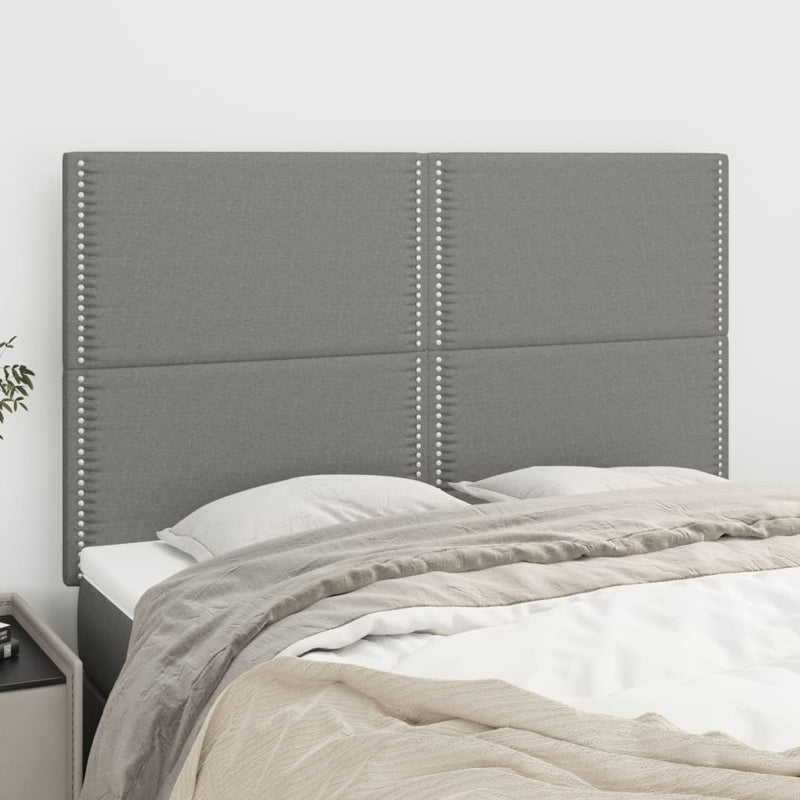 vidaXL Headboard Dark Grey 144x5x118/128 cm Fabric