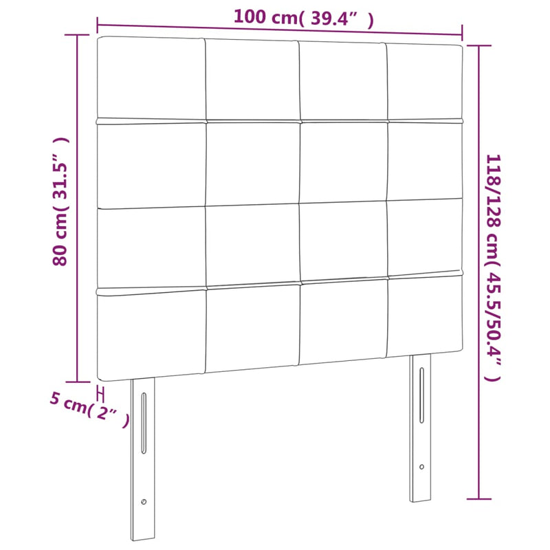 Headboards 2 pcs Dark Grey 100x5x78/88 cm Fabric