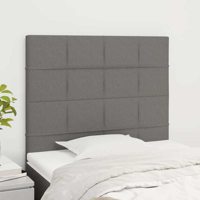 Headboard Dark Grey 100x5x118/128 cm Fabric