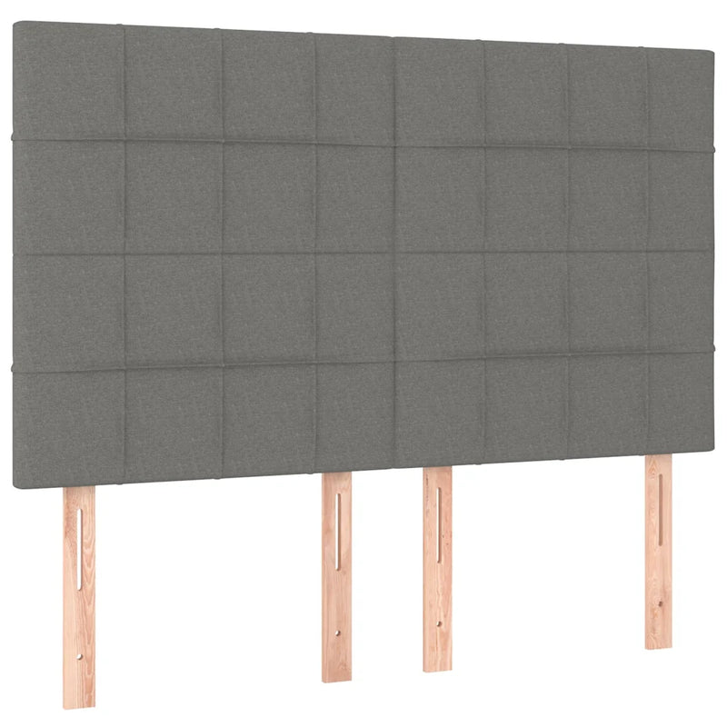 Headboard Dark Grey 144x5x118/128 cm Fabric
