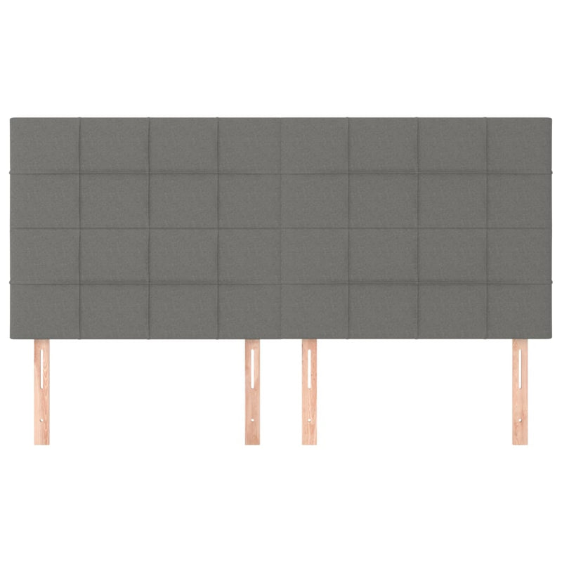 Headboard Dark Grey 160x5x118/128 cm Fabric