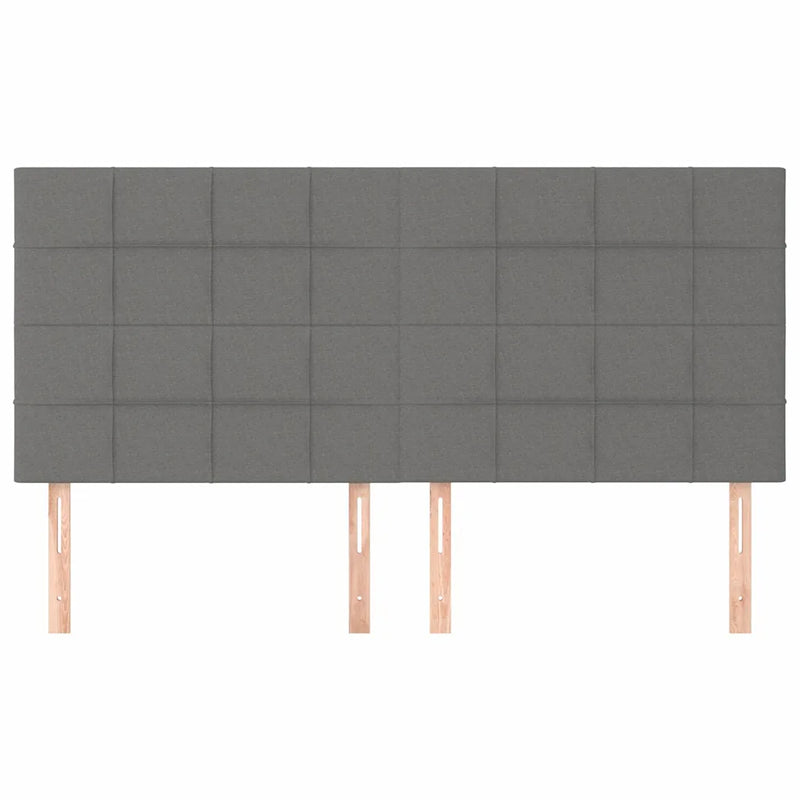 Headboard Dark Grey 200x5x118/128 cm Fabric