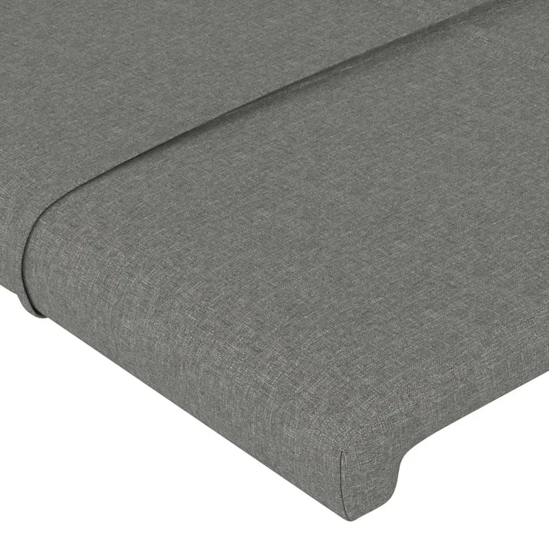 Headboard Dark Grey 200x5x118/128 cm Fabric