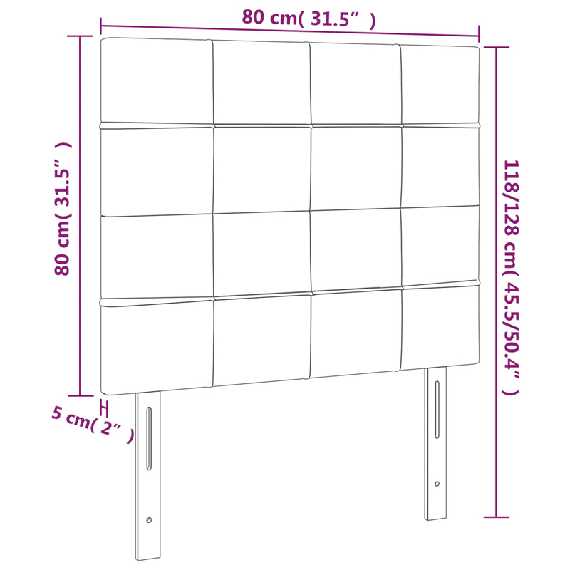 Headboard Black 80x5x118/128 cm Velvet