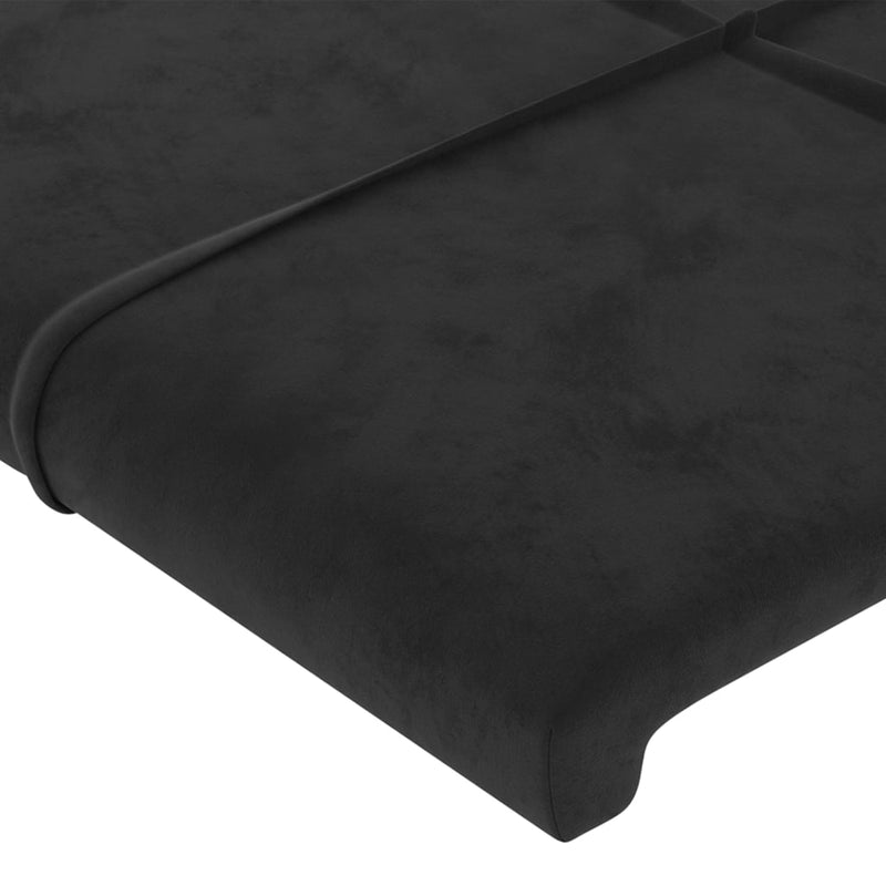 Headboard Black 100x5x118/128 cm Velvet