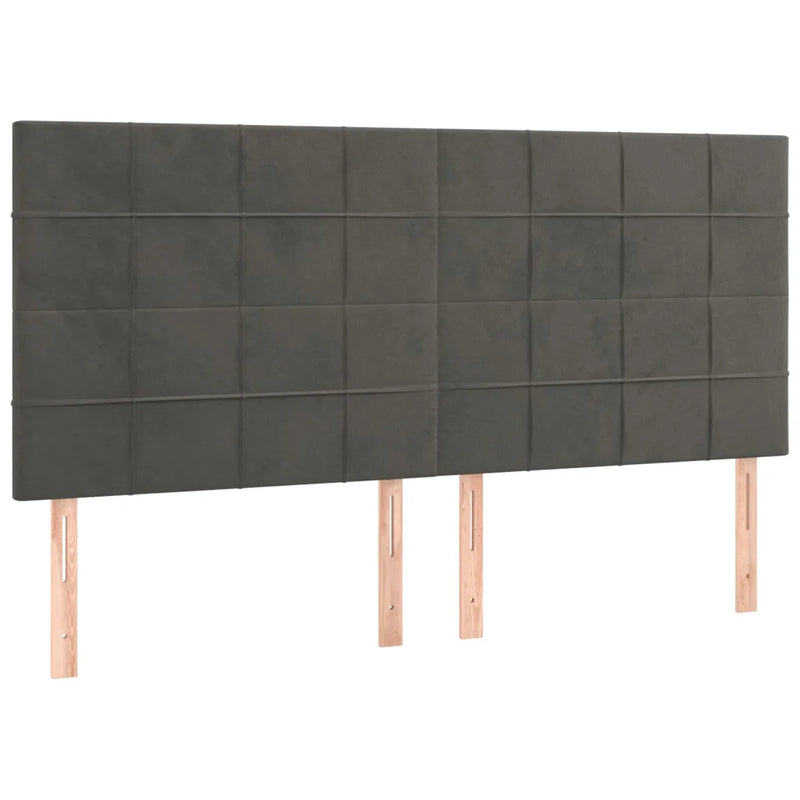 Headboard Dark Grey 160x5x118/128 cm Velvet