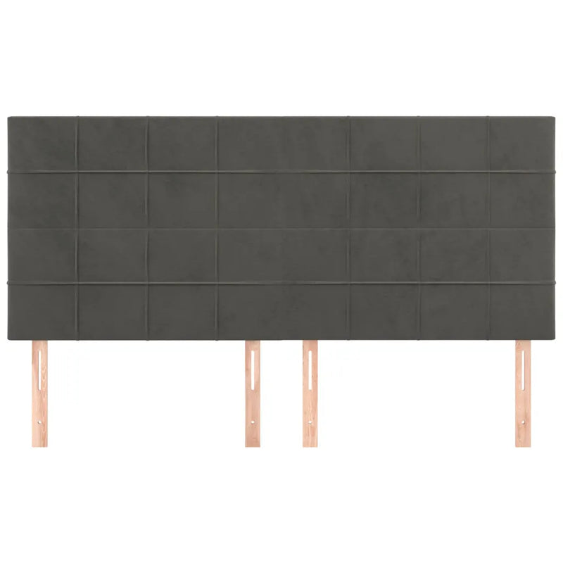 Headboard Dark Grey 160x5x118/128 cm Velvet