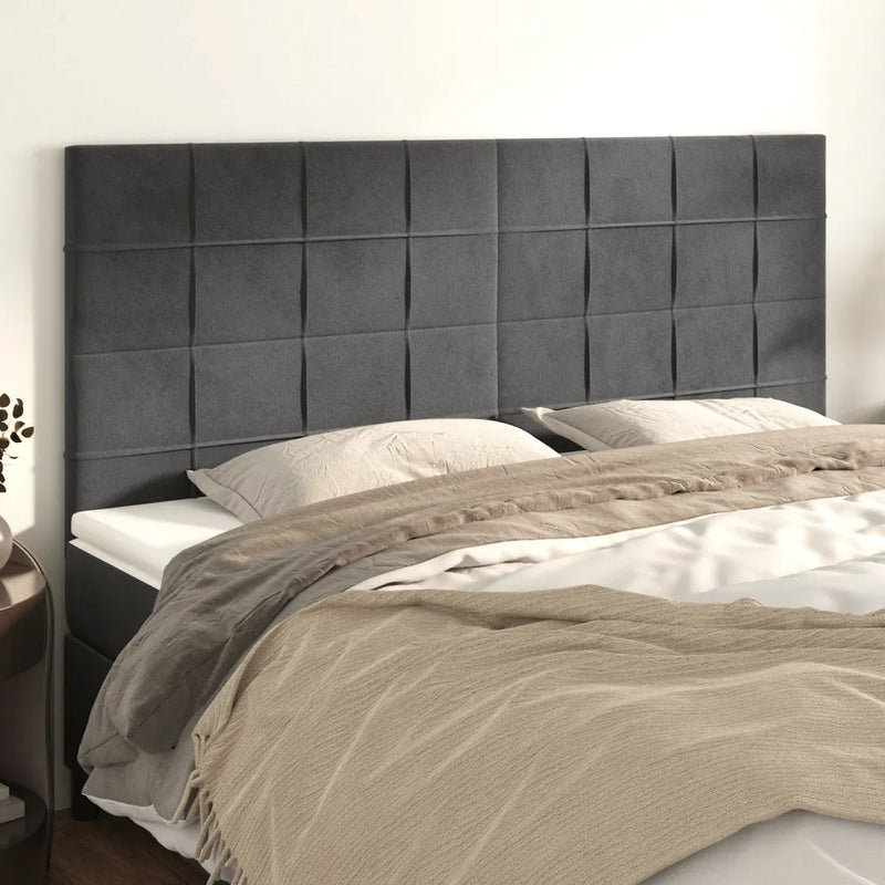 Headboard Dark Grey 160x5x118/128 cm Velvet