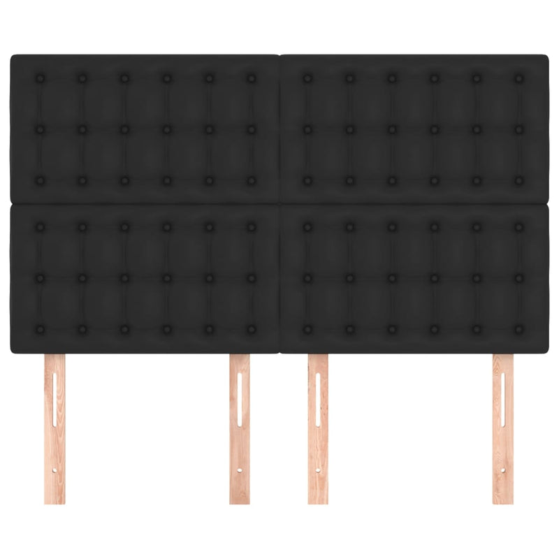 vidaXL Headboard Black 144x5x118/128 cm Faux Leather
