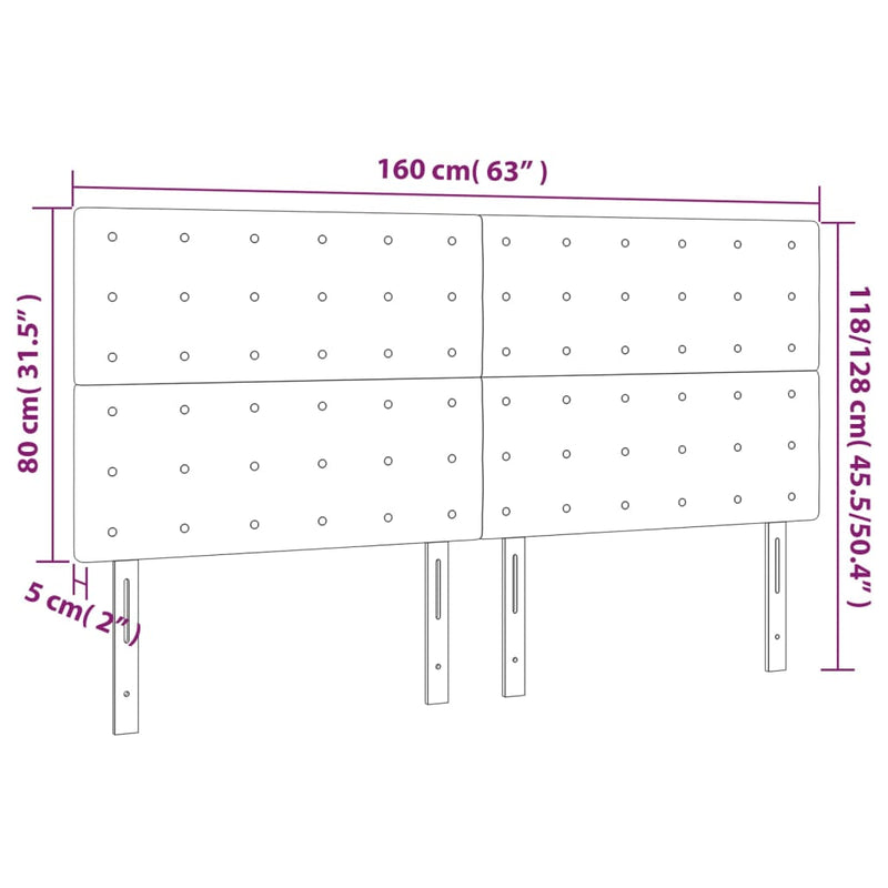 vidaXL Headboard Black 160x5x118/128 cm Faux Leather