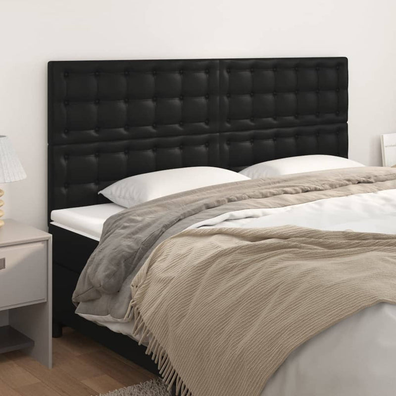vidaXL Headboard Black 160x5x118/128 cm Faux Leather