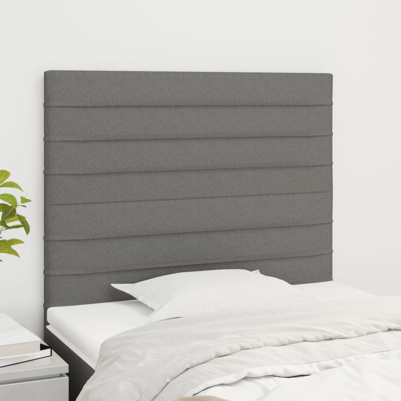 vidaXL Headboard Dark Grey 80x5x118/128 cm Fabric