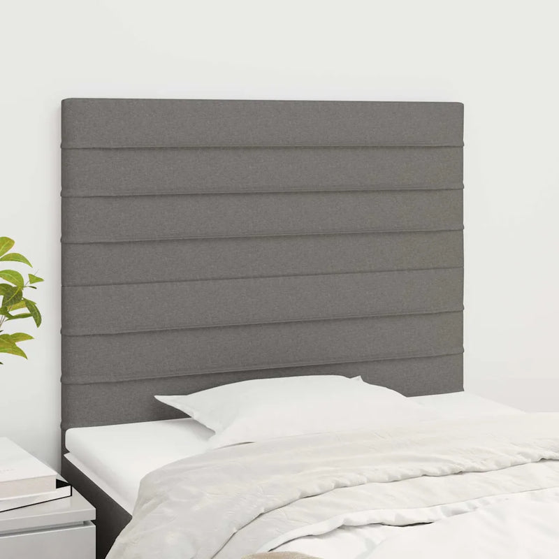Headboard Dark Grey 100x5x118/128 cm Fabric