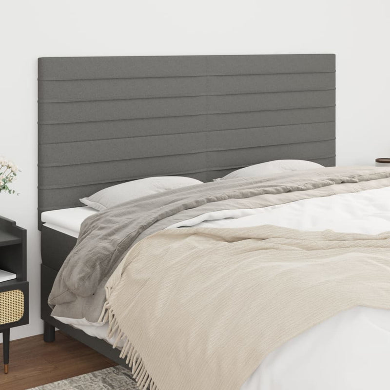 vidaXL Headboard Dark Grey 160x5x118/128 cm Fabric