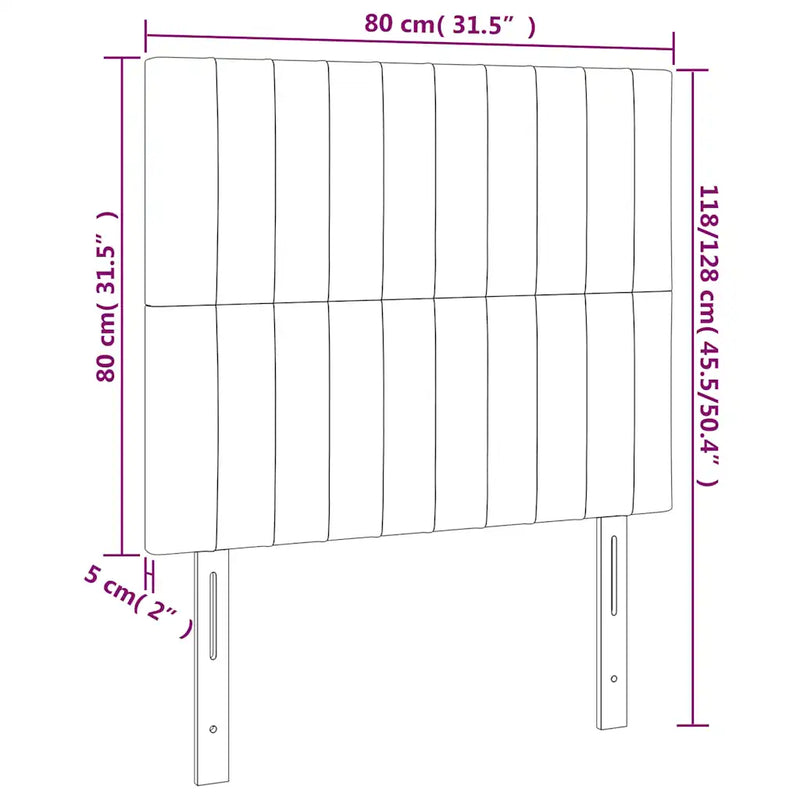 Headboard Dark Grey 80x5x118/128 cm Fabric
