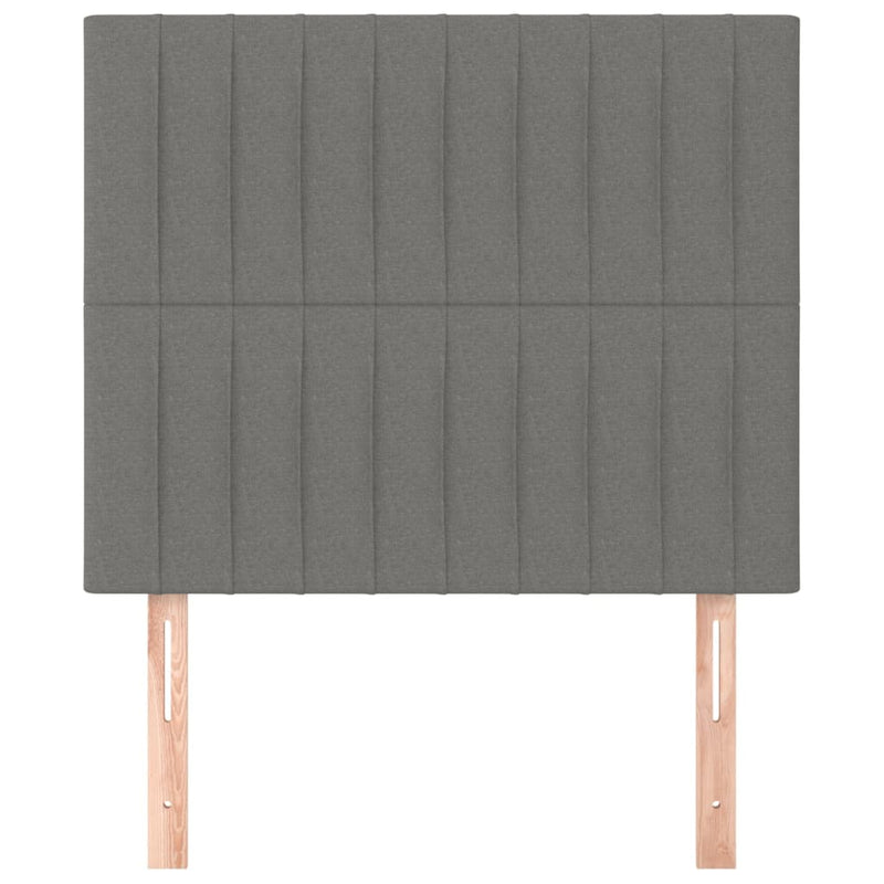 Headboards 2 pcs Dark Grey 100x5x78/88 cm Fabric