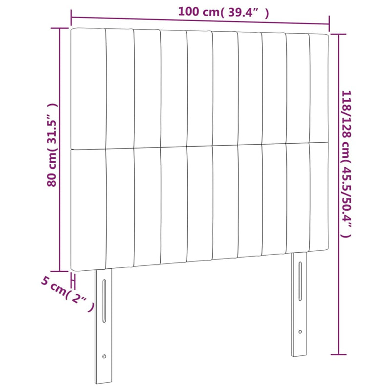 Headboards 2 pcs Dark Grey 100x5x78/88 cm Fabric