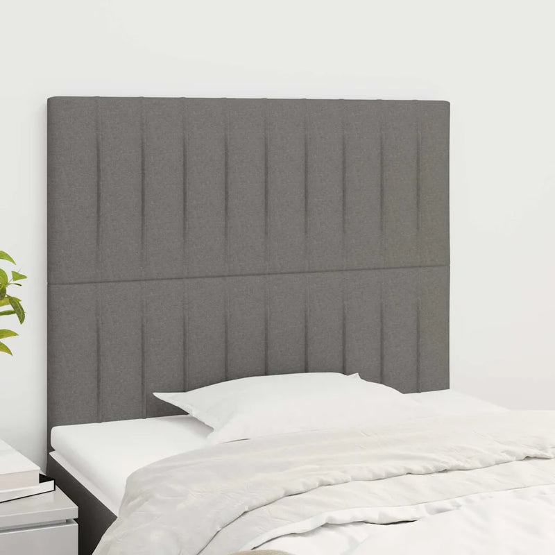 Headboard Dark Grey 100x5x118/128 cm Fabric