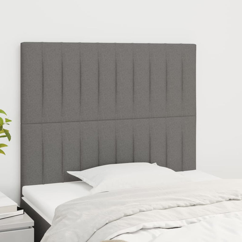 Headboards 2 pcs Dark Grey 100x5x78/88 cm Fabric