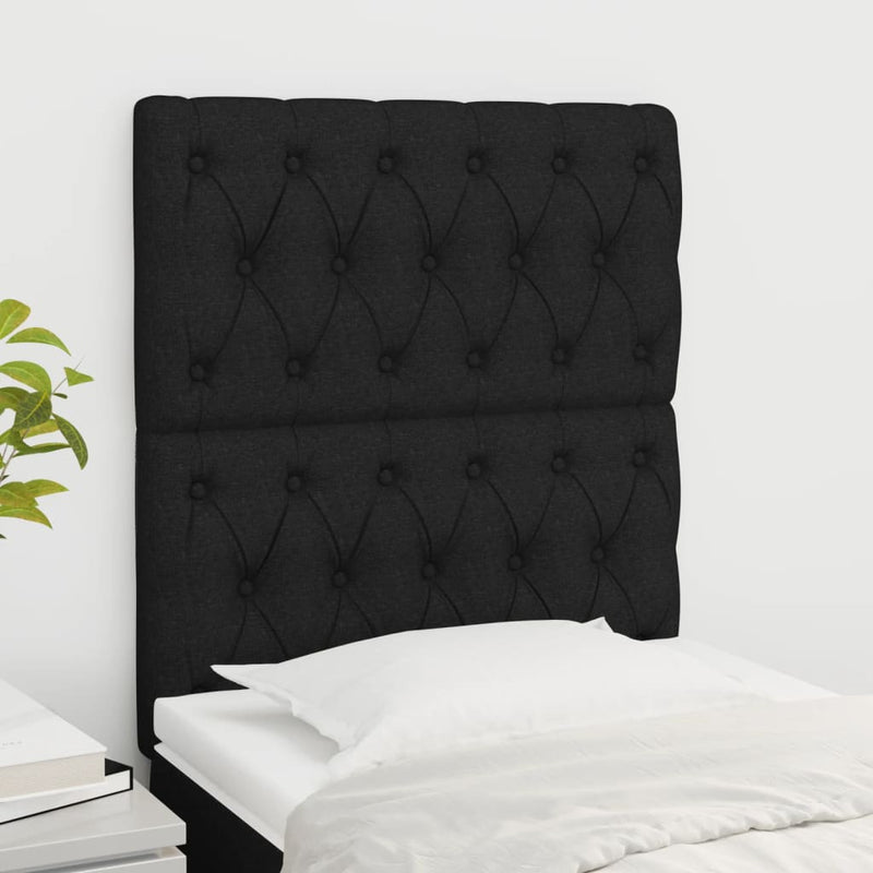 Headboards 2 pcs Black 80x7x78/88 cm Fabric