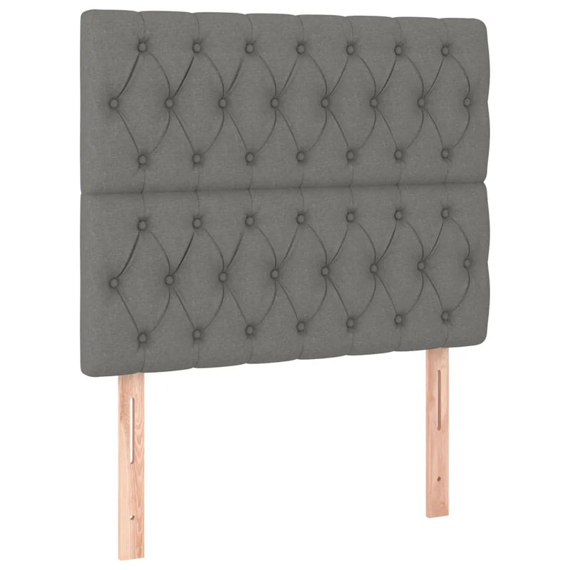 Headboard Dark Grey 100x7x118/128 cm Fabric