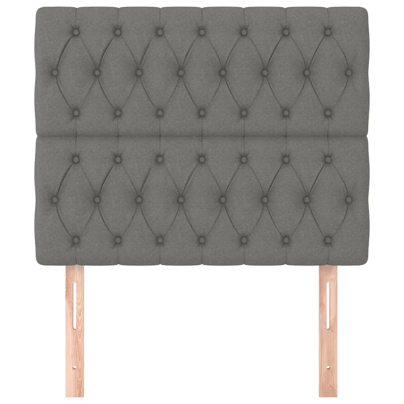 Headboard Dark Grey 100x7x118/128 cm Fabric