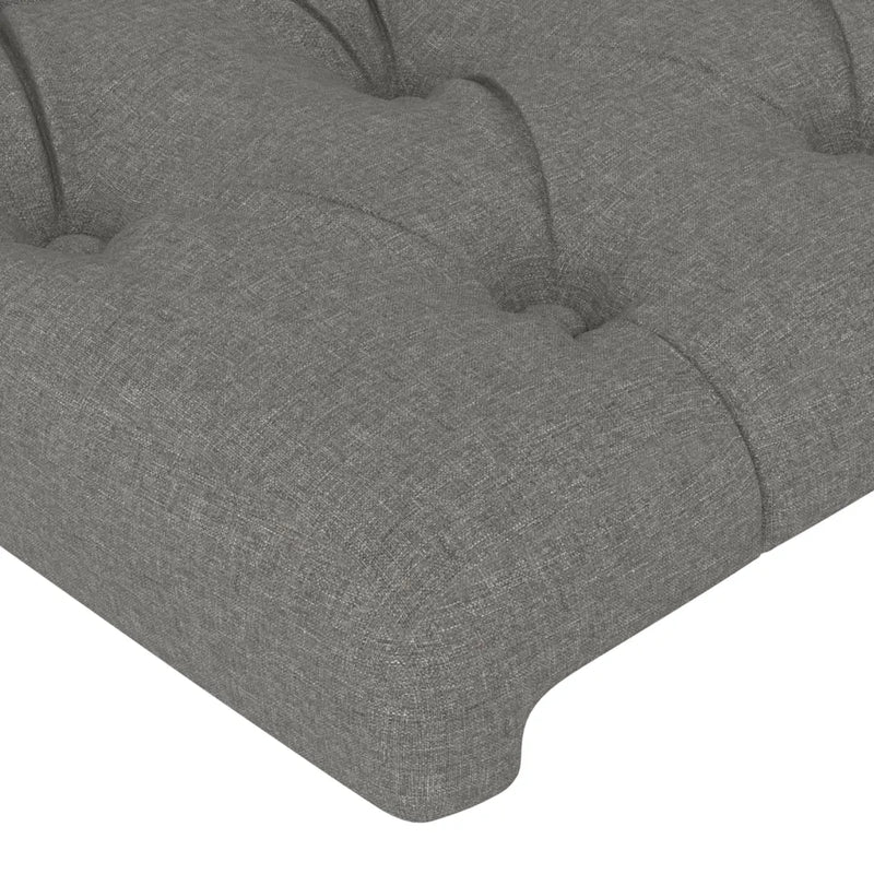 Headboard Dark Grey 100x7x118/128 cm Fabric