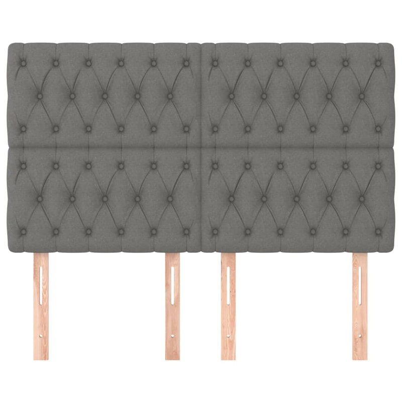 vidaXL Headboard Dark Grey 144x7x118/128 cm Fabric