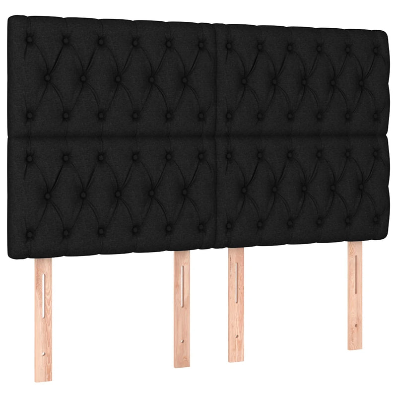 Headboard Black 160x7x118/128 cm Fabric