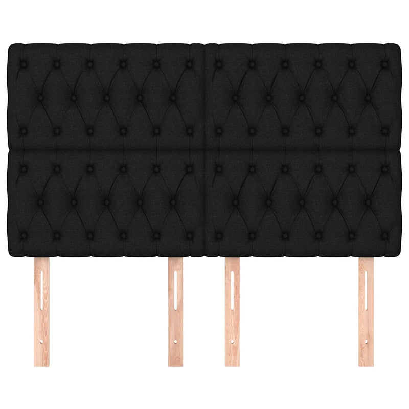 Headboard Black 160x7x118/128 cm Fabric