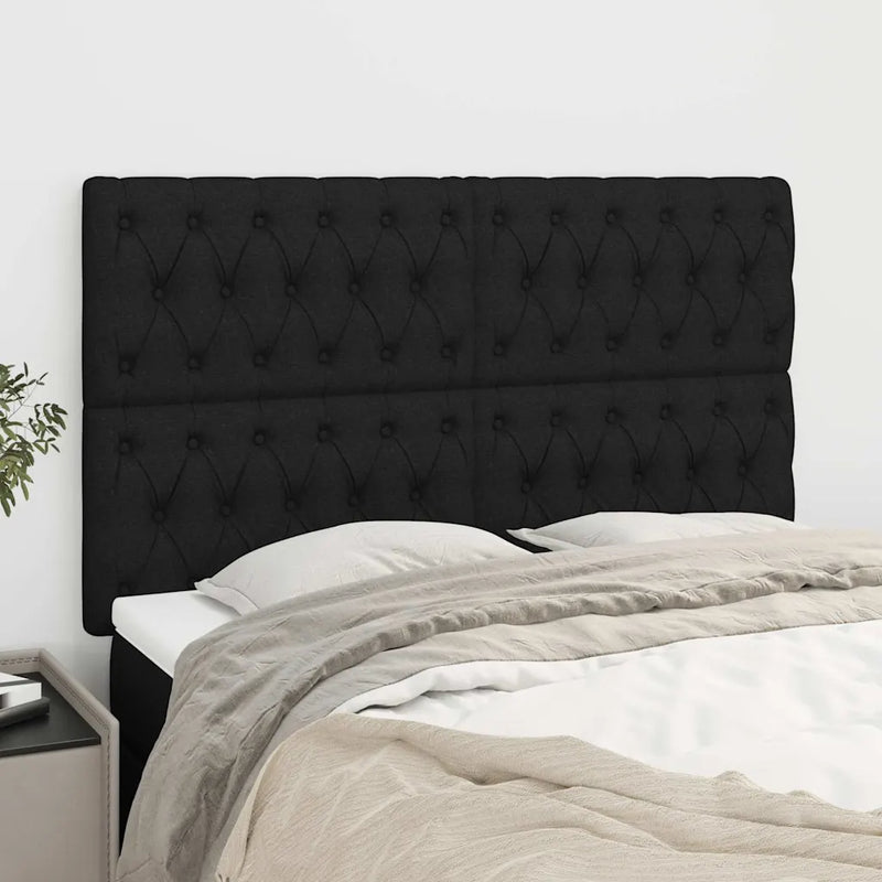 Headboard Black 160x7x118/128 cm Fabric