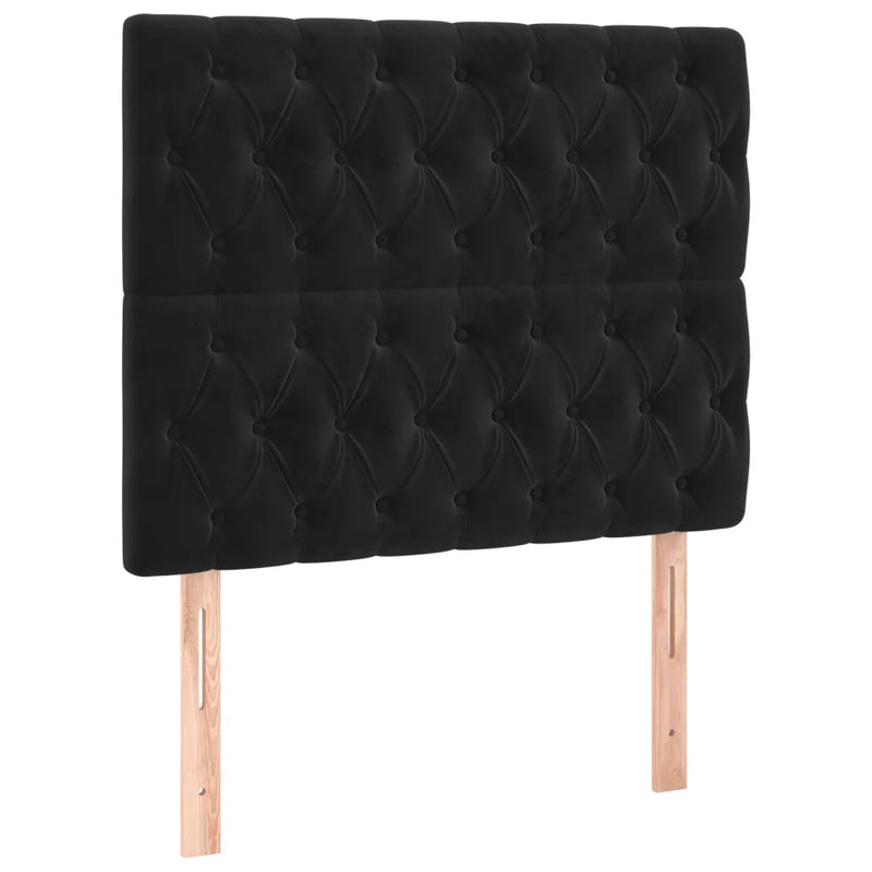 Headboard Black 100x7x118/128 cm Velvet