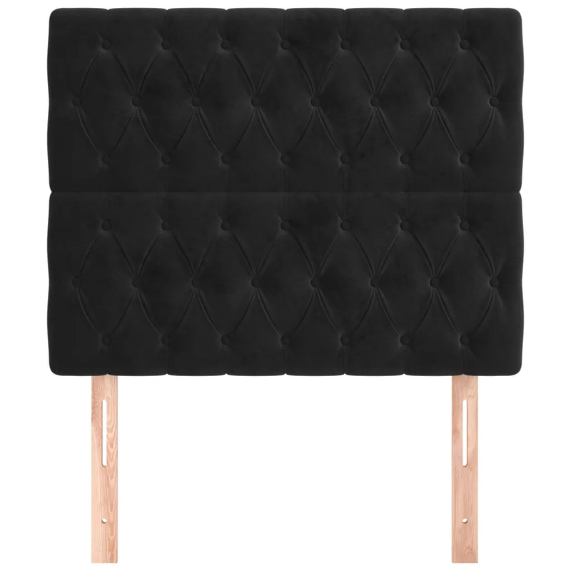 Headboard Black 100x7x118/128 cm Velvet