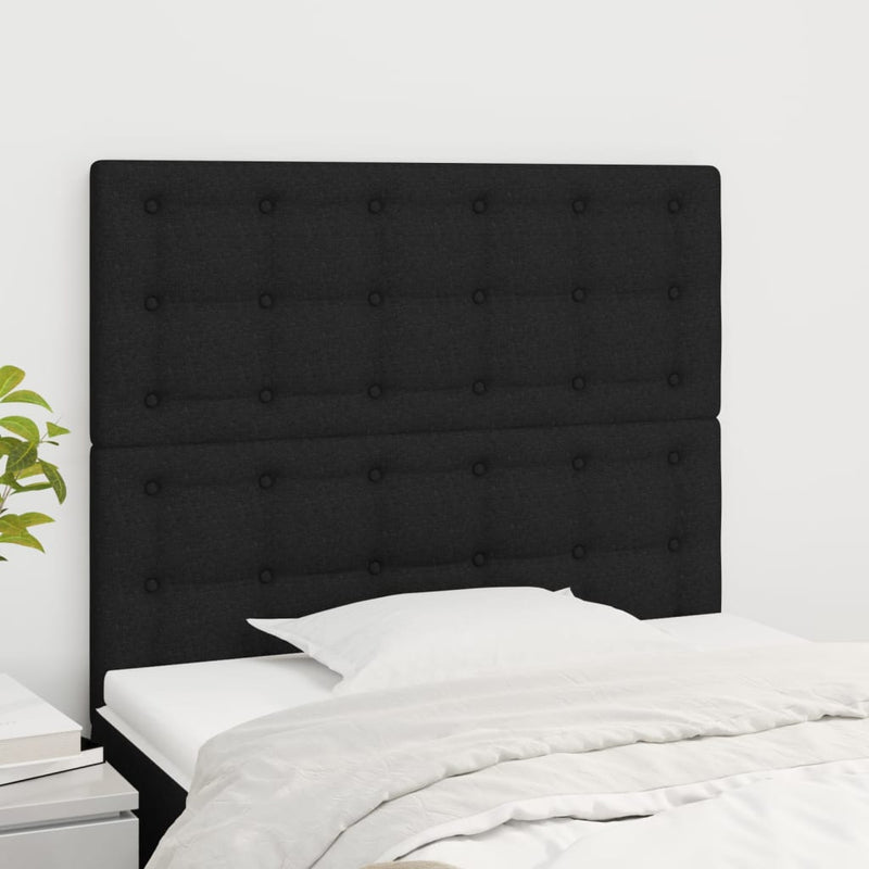 Headboards 2 pcs Black 80 cm Fabric