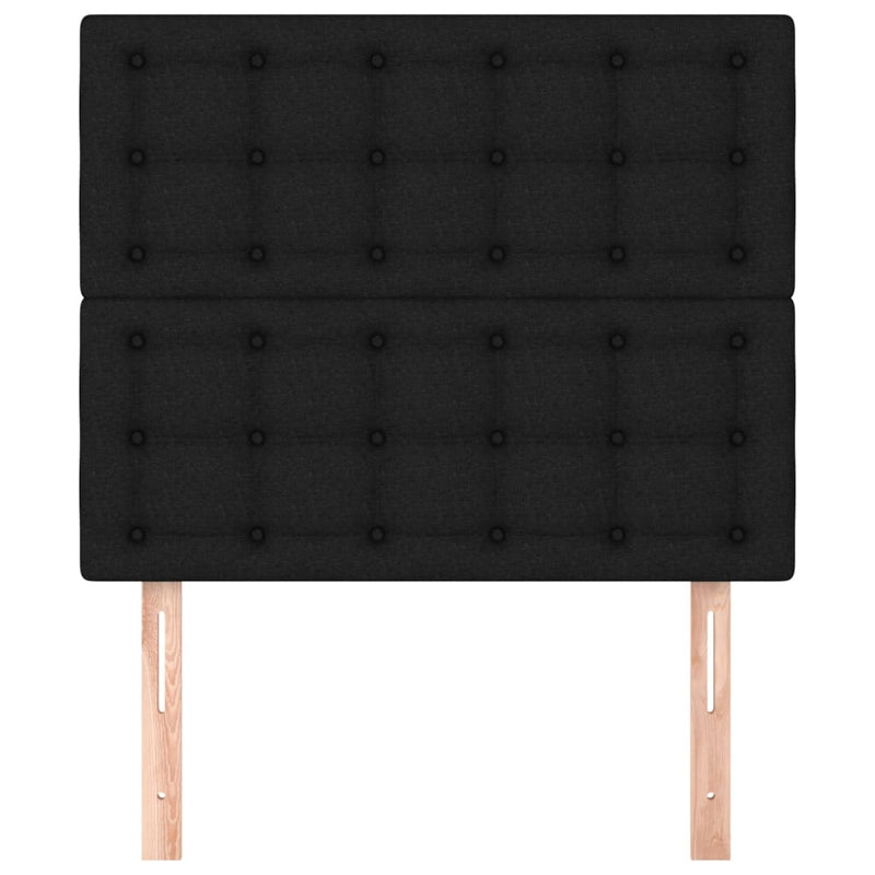 Headboard Black 100x5x118/128 cm Fabric