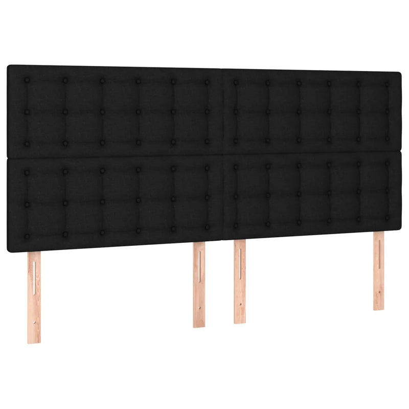 Headboard Black 160x5x118/128 cm Fabric