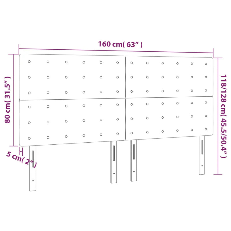 Headboard Black 160x5x118/128 cm Fabric