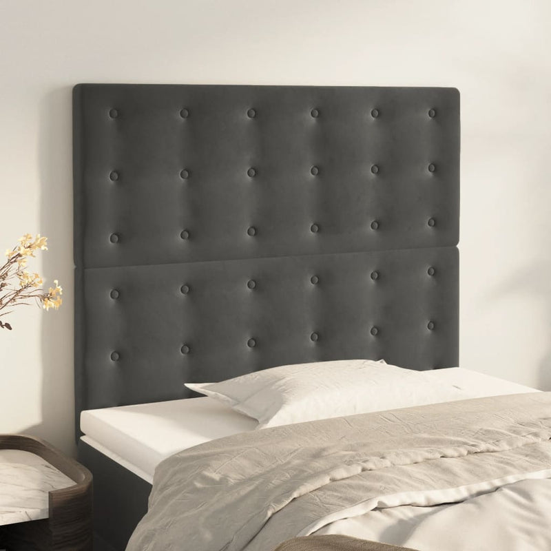 Headboards 2 pcs Dark Grey 80x5x78/88 cm Velvet