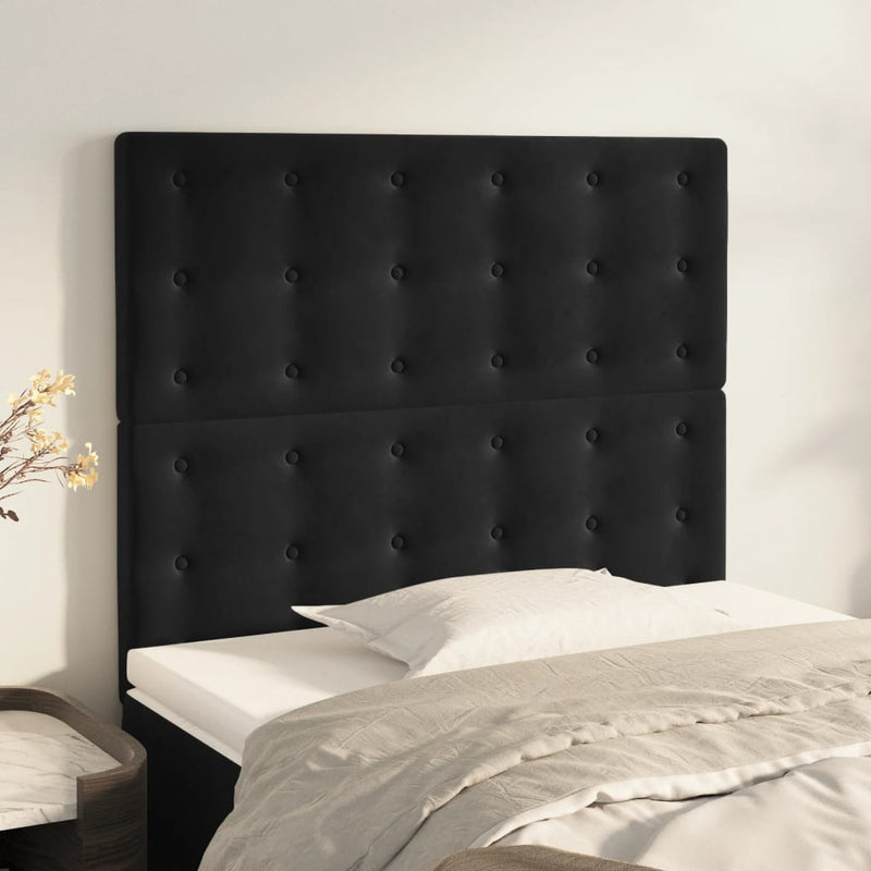 Headboards 2 pcs Black 80x5x78/88 cm Velvet