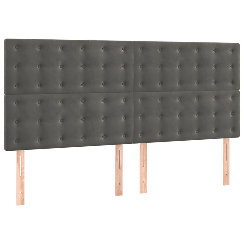 Headboard Dark Grey 160x5x118/128 cm Velvet