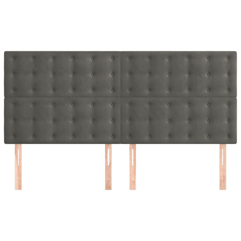 Headboard Dark Grey 160x5x118/128 cm Velvet