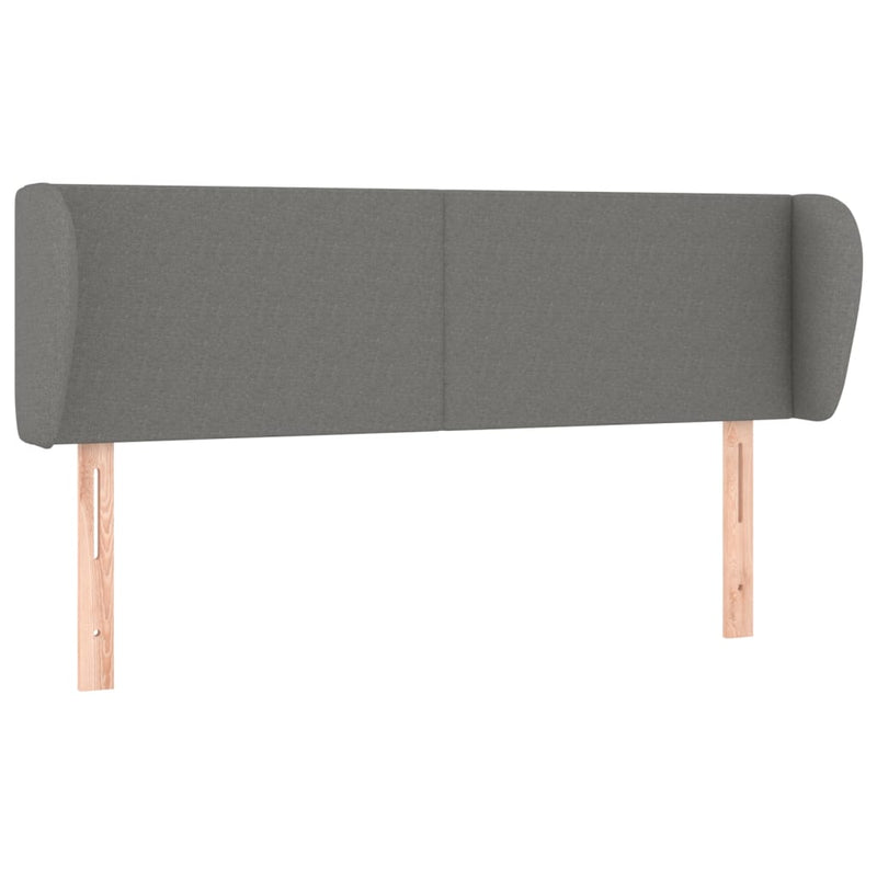 Headboard with Ears Dark Grey 147x23x78/88 cm Fabric