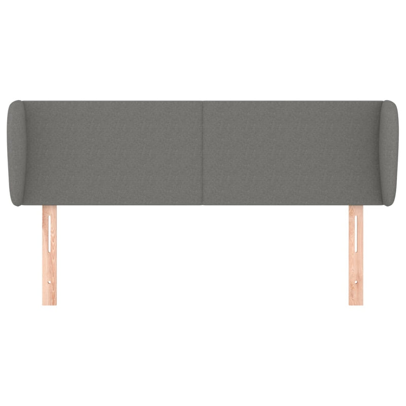 Headboard with Ears Dark Grey 147x23x78/88 cm Fabric