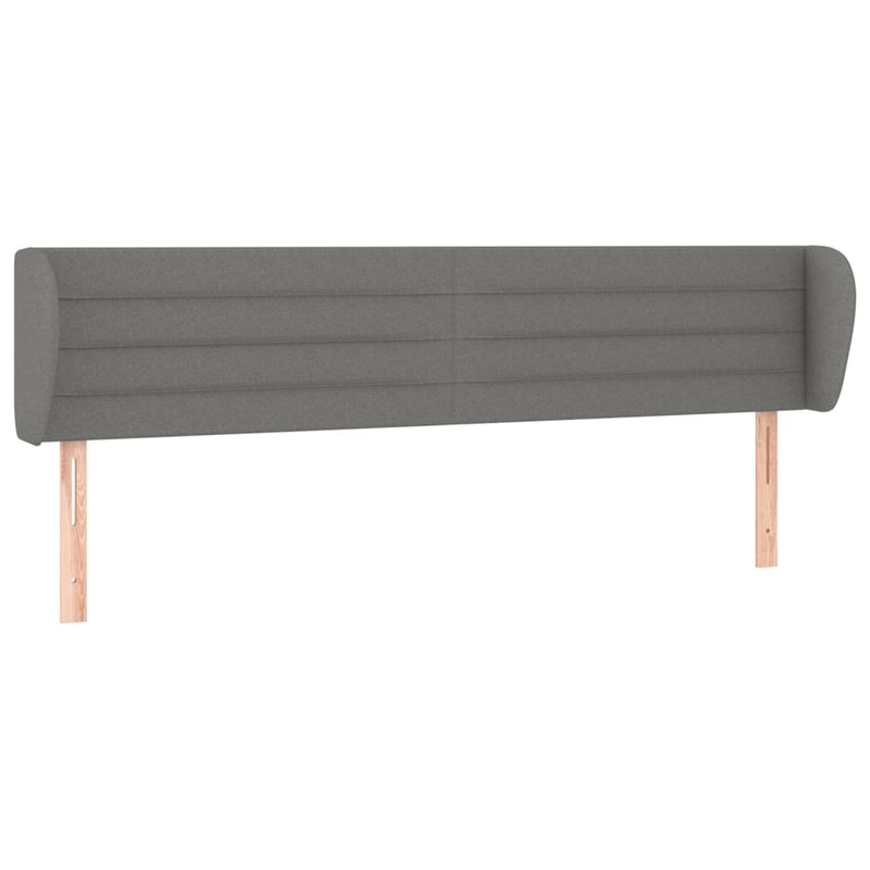 Headboard with Ears Dark Grey 163x23x78/88 cm Fabric