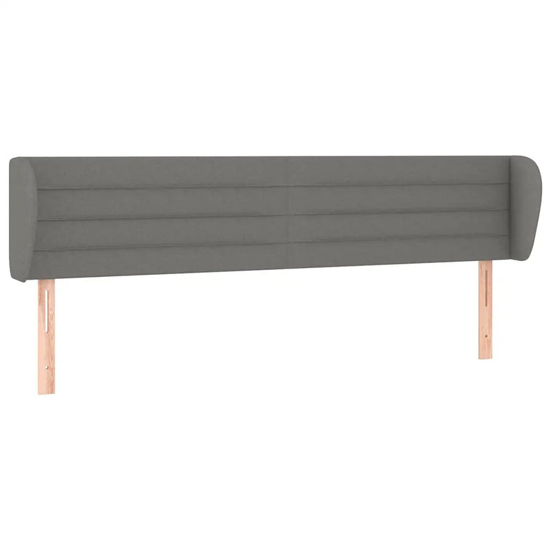 Headboard with Ears Dark Grey 203 cm Fabric