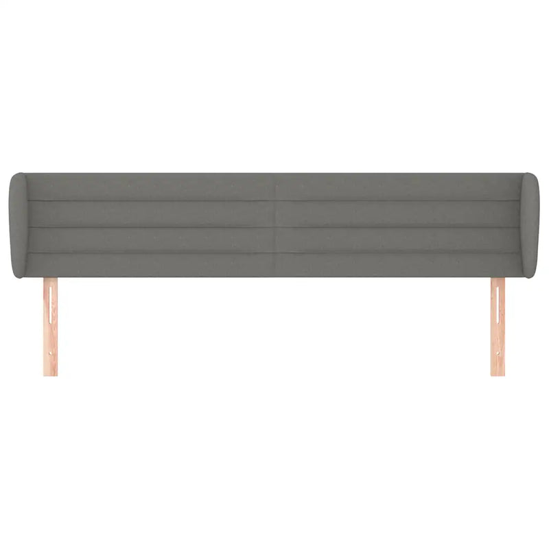 Headboard with Ears Dark Grey 203 cm Fabric