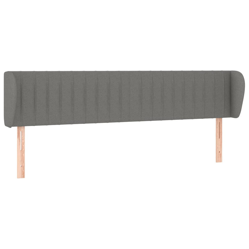 Headboard with Ears Dark Grey 203x23x78/88 cm Fabric