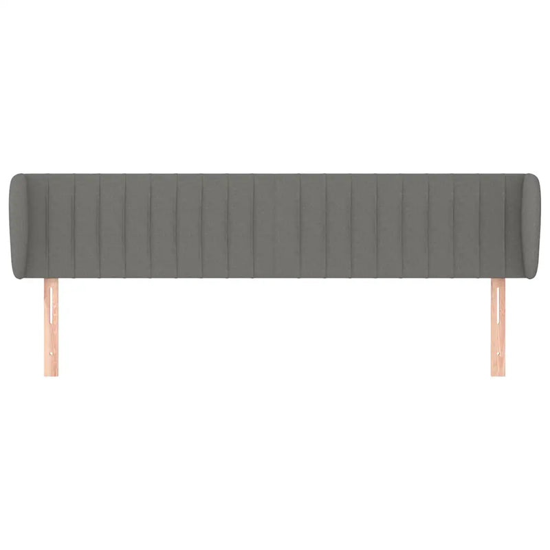 Headboard with Ears Dark Grey 203 cm Fabric