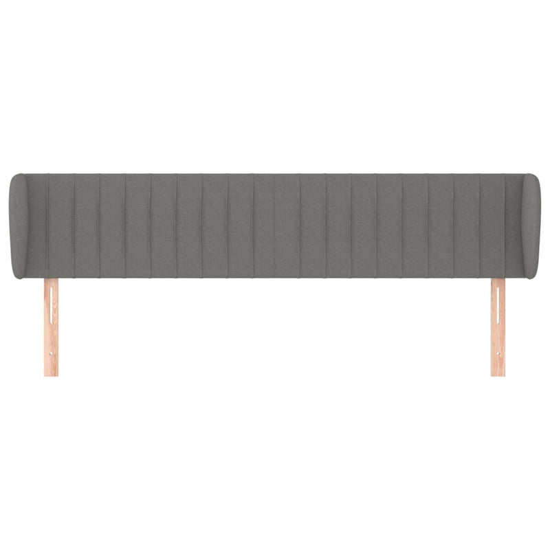 Headboard with Ears Dark Grey 203x23x78/88 cm Fabric